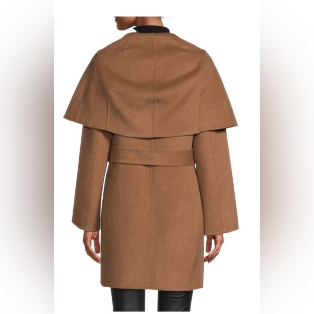Tahari Women’s Marla Wool Caped Gray Coat Size Small - Picture 4 of 16